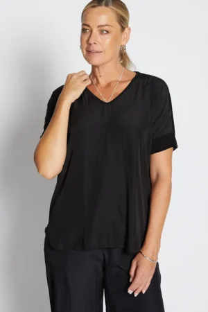 Philosophy TEES & TOPS & SHIRTS|Angie Spliced Tee | Black