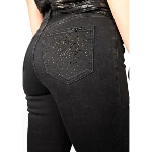 Frank Lyman PANTS|Black/Copper Embellished Jean