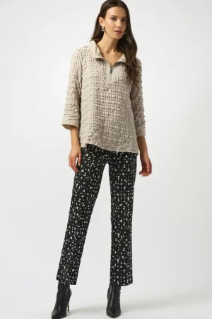 Joseph Ribkoff TEES & TOPS & SHIRTS|Bubble Jacquard A-Line Top | Moonstone