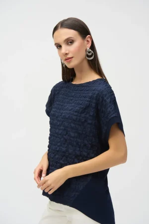 Joseph Ribkoff TEES & TOPS & SHIRTS|Bubble Jacquard Top | Midnight