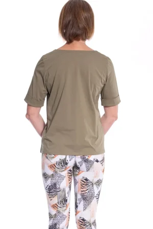 Cafe Latte TEES & TOPS & SHIRTS|Cuffed Sleeve T-Shirt | Khaki