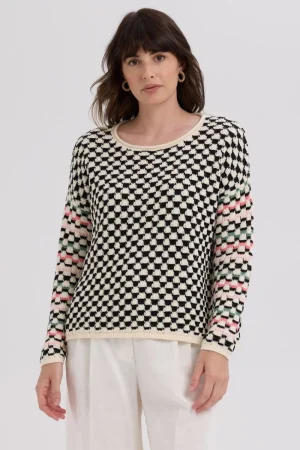 LD u0026 Co JUMPERS & KNITWEAR|Checked Jumper | Vanilla