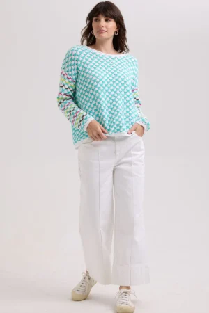 LD u0026 Co JUMPERS & KNITWEAR|Checked Jumper | White