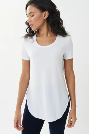Joseph Ribkoff TEES & TOPS & SHIRTS|Classic T Shirt | White