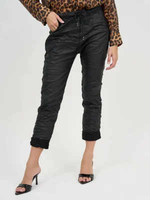 La Strada PANTS|Coated Pocket Pant | Black