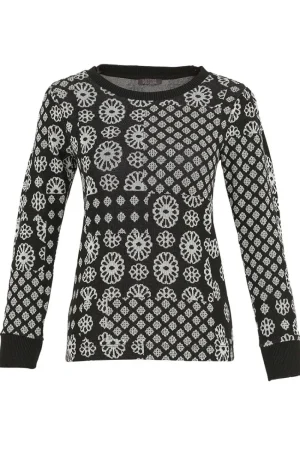 Dolcezza TEES & TOPS & SHIRTS|Pattern Knit | Black/White
