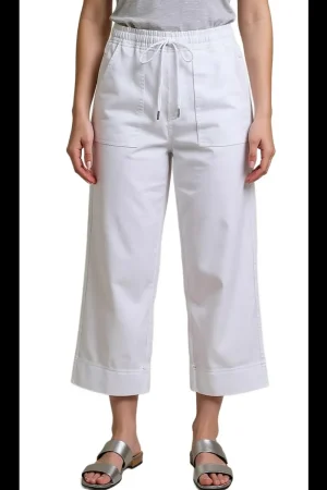 Cafe Latte PANTS|Drawstring Wide Leg Pant | White