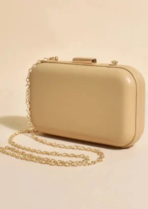 Adorne ACCESSORIES|Emmaline Structured Event Clutch | Nude