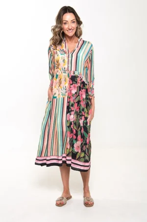 Silvermaple Collection DRESSES|Erin V-Neck Dress | Botanic Stripe