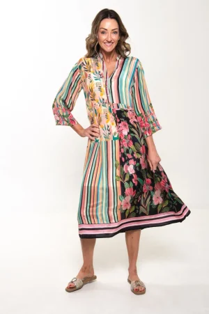 Silvermaple Collection DRESSES|Erin V-Neck Dress | Botanic Stripe