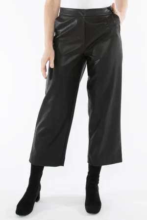 Jump PANTS|Faux Leather Pant | Black