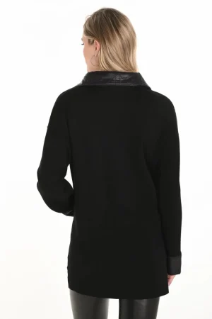 Frank Lyman COATS & JACKETS|Collared Long Sleeve Jacket | Black
