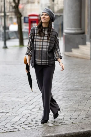 Frank Lyman PANTS|Pleated Wide Leg Pants | Charcoal