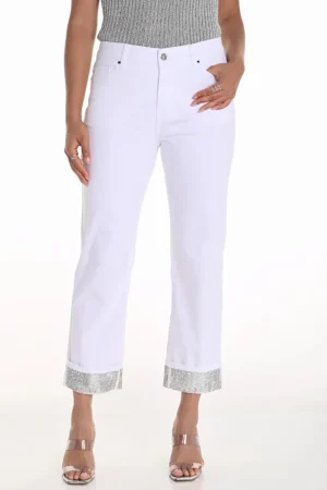 Frank Lyman PANTS|Glamor Cuff Jean | White