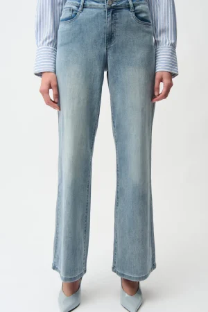 Joseph Ribkoff PANTS|Goldie Classic Wide-Leg Stretch Jeans | Light Blue Denim