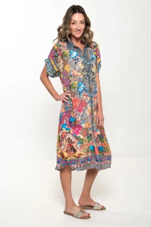 Silvermaple Collection DRESSES|Grace Button Dress | Golden Mosaic