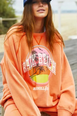 Hammill u0026 Co JUMPERS & KNITWEAR|Hammill & Co Vintage Back Beach Sweat | Orange