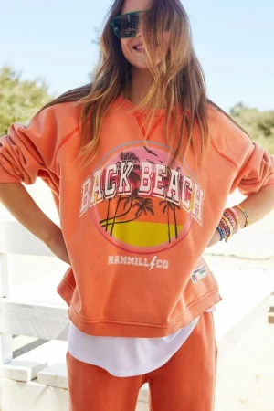Hammill u0026 Co JUMPERS & KNITWEAR|Hammill & Co Vintage Back Beach Sweat | Orange
