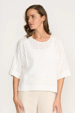 Foil TEES & TOPS & SHIRTS|Hatch A Plan Top | Vanilla