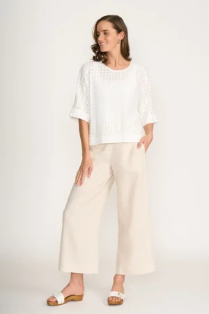 Foil TEES & TOPS & SHIRTS|Hatch A Plan Top | Vanilla