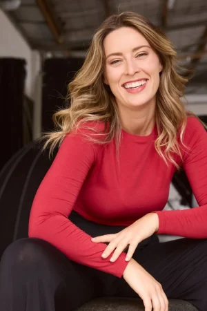 Tani Australia TEES & TOPS & SHIRTS|High Neck Long Sleeve Top | Red Berry