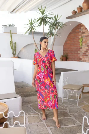 Two T's DRESSES|Ikat Midi Dress | Ikat