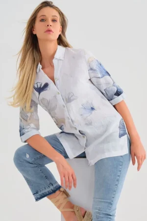 Dolcezza TEES & TOPS & SHIRTS|Indigo Melody Shirt | 25790