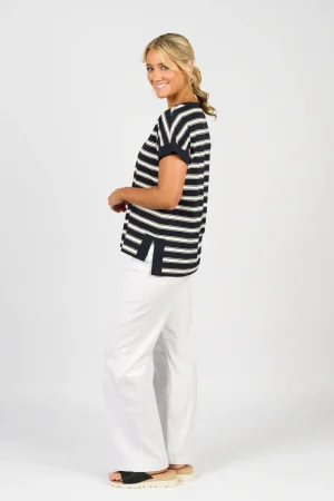 Vassalli TEES & TOPS & SHIRTS|Ink Stripe Top | Ink