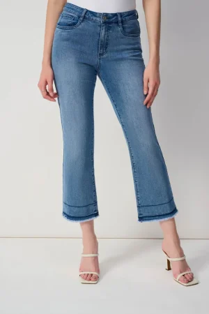 Joseph Ribkoff PANTS|Flare Crop Stretch Jeans | Vintage Blue