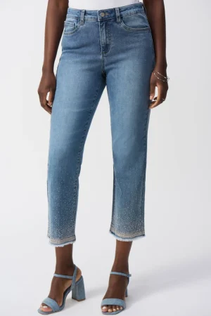Joseph Ribkoff PANTS|Straight Fit Crop Jeans | Vintage Blue