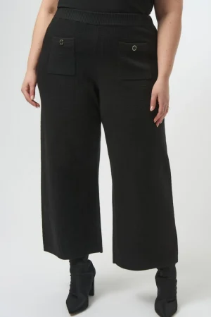 Joseph Ribkoff PANTS|Sweater Knit Straight Leg Pants | Black