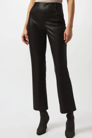 Joseph Ribkoff PANTS|Leatherette Wide-Leg Pull-On Pants | Black