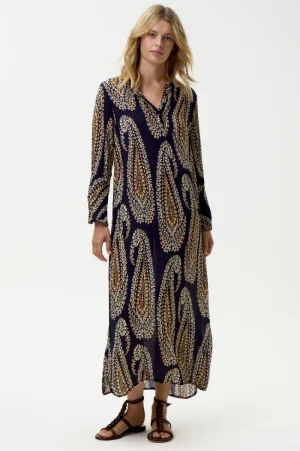 Oneseason DRESSES|Long Genie Dress | Provence Navy Paisley