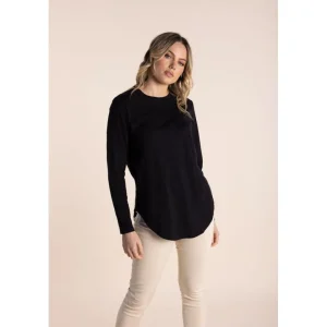 Two T's JUMPERS & KNITWEAR|Long Sleeve Crew T-Shirt | Black