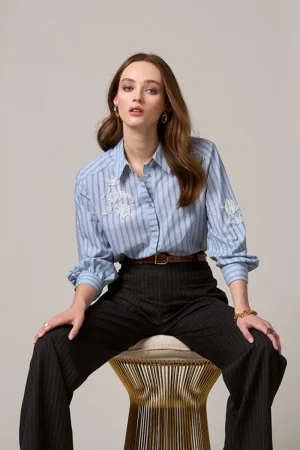 Loobie's Story TEES & TOPS & SHIRTS|Loobie's Story Eton Shirt | Oxford Blue