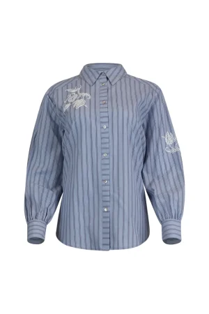 Loobie's Story TEES & TOPS & SHIRTS|Loobie's Story Eton Shirt | Oxford Blue