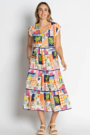 Lula Life DRESSES|Lyra Tiered Midi | Print