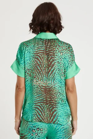 Lula Soul TEES & TOPS & SHIRTS|Maasai Shirt | Emerald