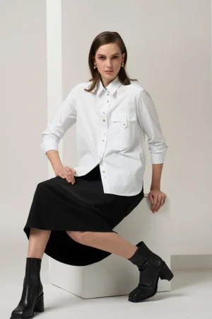 Madly Sweetly TEES & TOPS & SHIRTS|Mixed Media Shirt | White