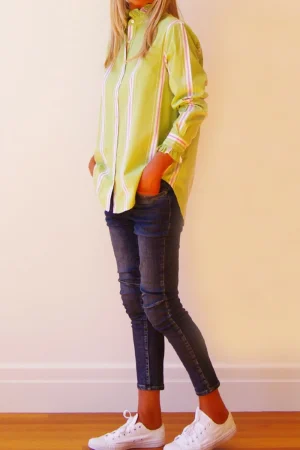 Who's charlie TEES & TOPS & SHIRTS|Maple Stripe Shirt | Pistachio