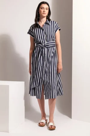 Foil DRESSES|Masterclass Dress | Navy Stripe