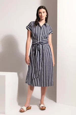 Foil DRESSES|Masterclass Dress | Navy Stripe