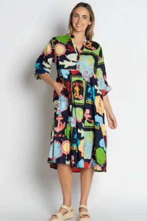 Lula Life DRESSES|Melrose Midi | Navy