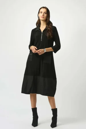 Joseph Ribkoff DRESSES|Memory Fabric Dress with Zip | Black