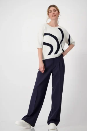 Monari JUMPERS & KNITWEAR|Round Neck Pullover | Off White