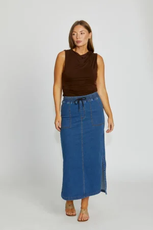 New London Jeans SKIRTS|Oxwell Maxi Pull On Skirt | Indigo
