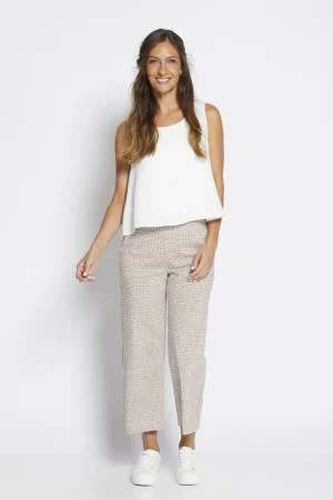 Philosophy PANTS|Ticket Tile Print Pant | Beige/White