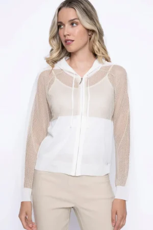 Picadilly COATS & JACKETS|Two-Tone Hooded Jacket | Off-White/Taupe