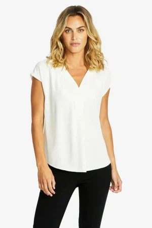 PingPong TEES & TOPS & SHIRTS|Helen V-Neck Top | Ivory