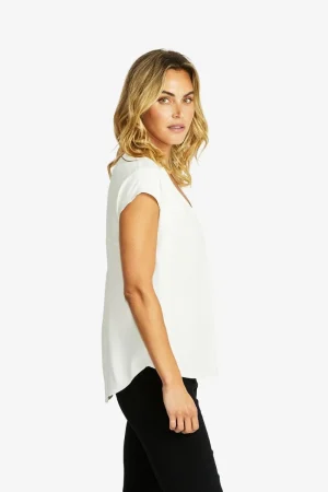 PingPong TEES & TOPS & SHIRTS|Helen V-Neck Top | Ivory